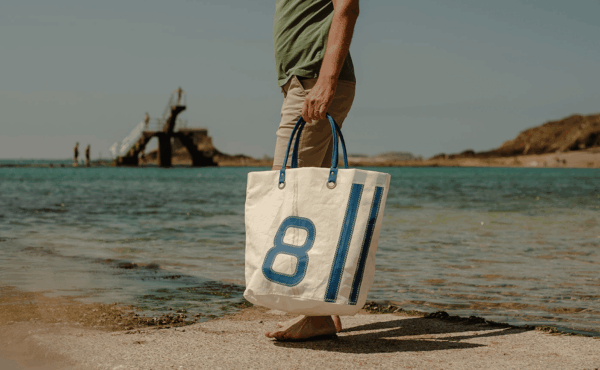 sacs recyclés en Bretagne Vent de Voyage - Sac de plage Cabas de plage Cowes ouvert à Bon Secours