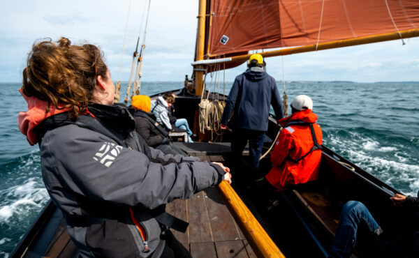 photo d'une balade en mer sur le voilier Kermor en baie de Saint-Malo